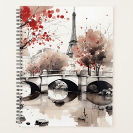 Agenda Watercolor Eiffel Tower Paris França