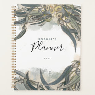 Agenda Watercolor Eucalyptus deixa verde