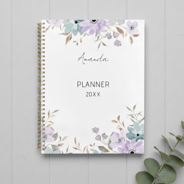 Agenda Watercolor Floral Planner  Flowers (Criador carregado)