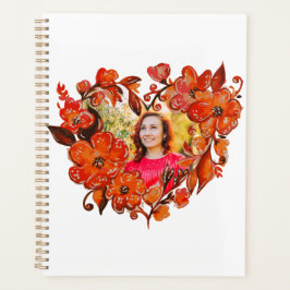 Agenda Watercolor Floral Wreath Heart Photo