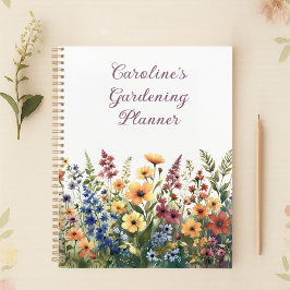 Agenda Watercolor Flores Selvagens Personalizadas Verão