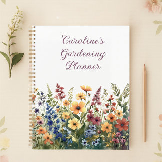 Agenda Watercolor Flores Selvagens Personalizadas Verão