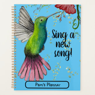 Agenda Watercolor Hummingbird Christian
