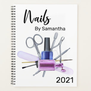Agenda Watercolor Nail Salon Manicure Nail Polonês