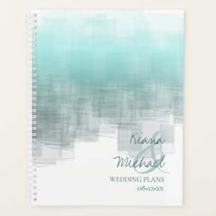 Agenda Watercolor Refletions Wedding Teal ID774