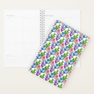 Agenda Watercolor Wildflower Cactus Patterno