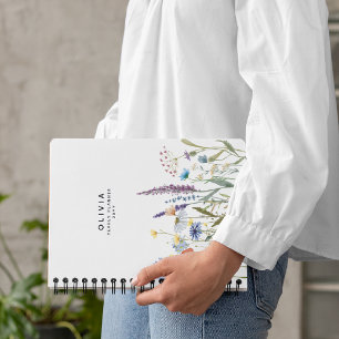 Agenda Watercolor Wildflower Personalizado