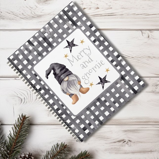 Agenda Watercolor Winter Gnomon Buffalo check Natal (Watercolor Winter Gnome on Buffalo check Christmas Planner)