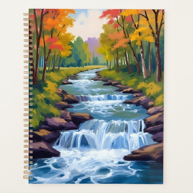 Agenda Waterfall Nature Landscape Painting (Frente)
