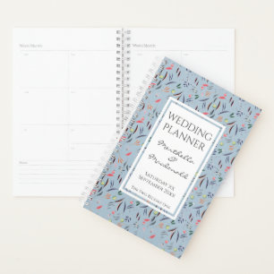 Agenda WEDDING Floral Personalizado Azul-Disky