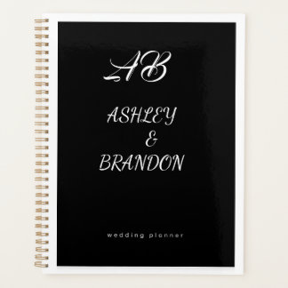 Agenda  Wedding Planner Cover Black  Personalized Noteboo