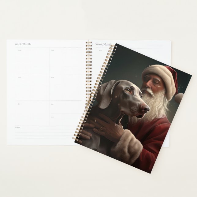 Agenda Weimaraner com Papai Noel Natal Festivo (Exibição)
