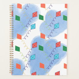 Agenda Whimiscal Kites Multicolored Sky Pattern
