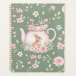Agenda Whimsical Bunny Teapot Floral Spring Notebook<br><div class="desc">Whimsical Bunny Teapot Floral Spring Notebook. This design features a delightful whimsical bunny nestled within a pink teapot,  surrounded by spring blossoms and green foliage. Perfect for journaling,  school,  work,  or as a thoughtful gift.</div>