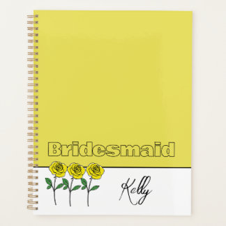 Agenda Whimsical Hand Drawn Yellow Roses