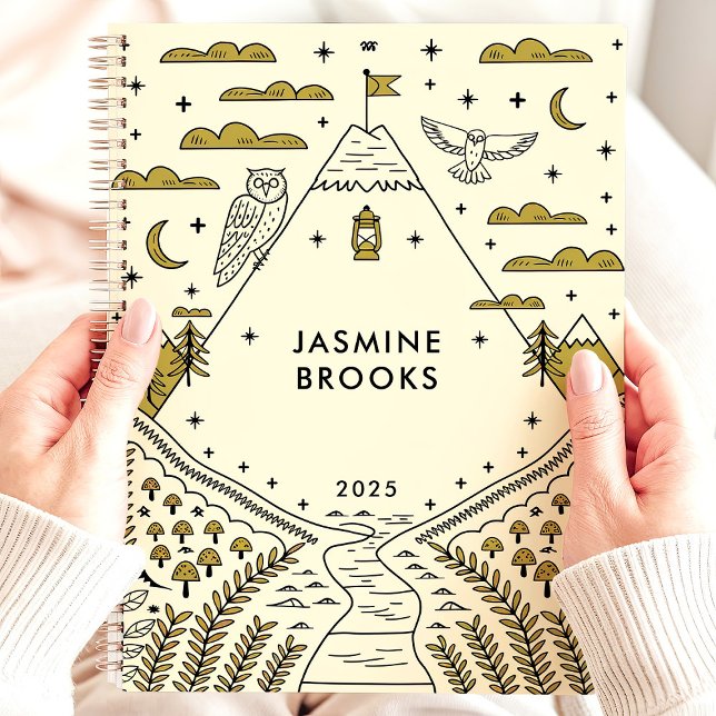 Agenda Whimsical Mountain Adventure 2025 Nome Personaliza (Criador carregado)