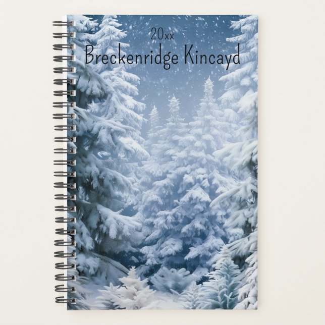 Agenda Whimsical Winter Forest Change Name, Year (Frente)