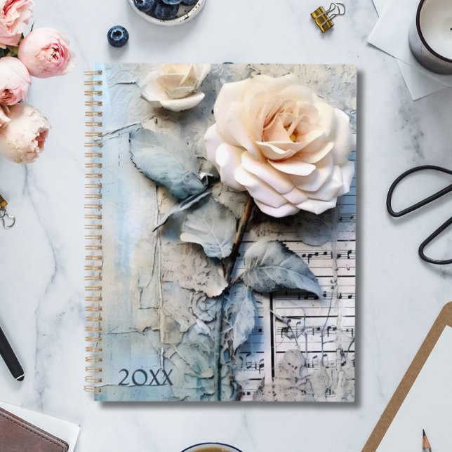 Agenda White Rose Monthly Planner (Criador carregado)