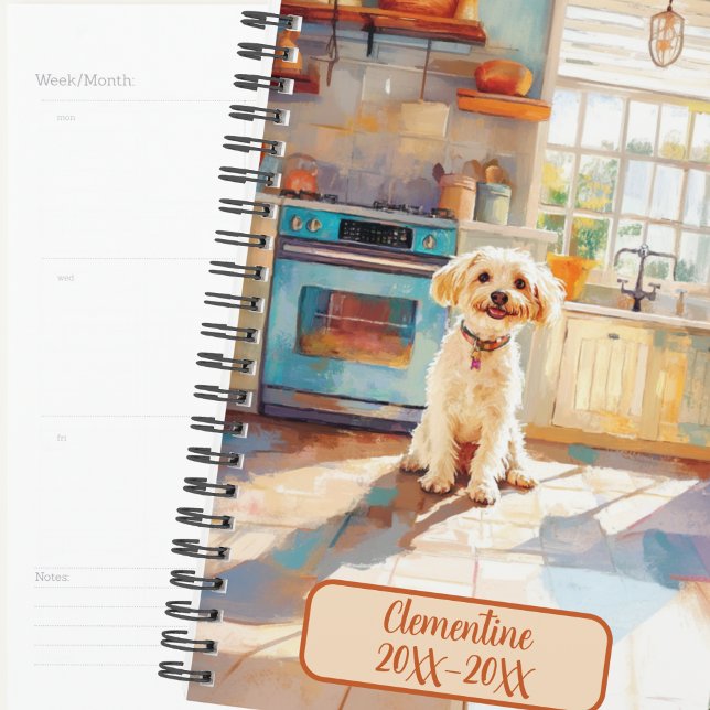 Agenda White Terrier Mix Dog Undated Appointment Book (Criador carregado)