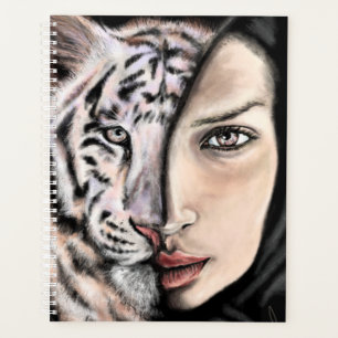 Agenda White Tiger Girl Planner