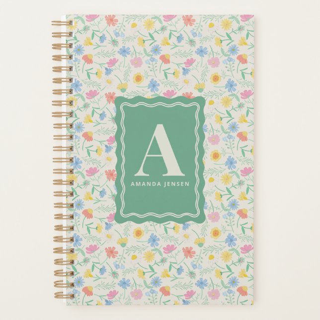 Agenda Wildflower Floral Personalizado  (Frente)