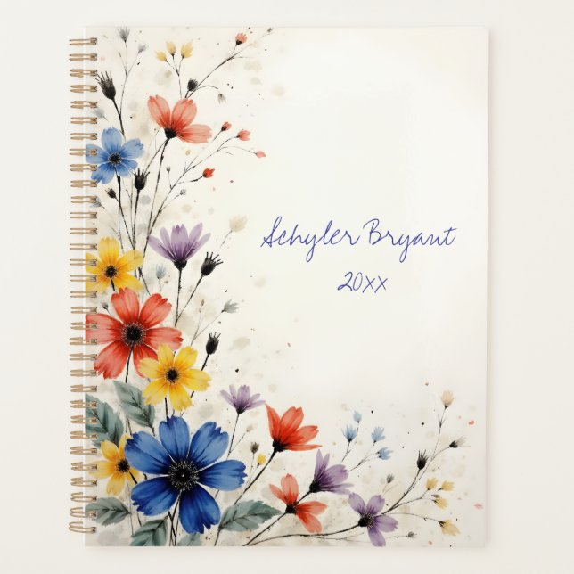 Agenda Wildflowers Floral Spiral-bound Spring Botanical (Frente)