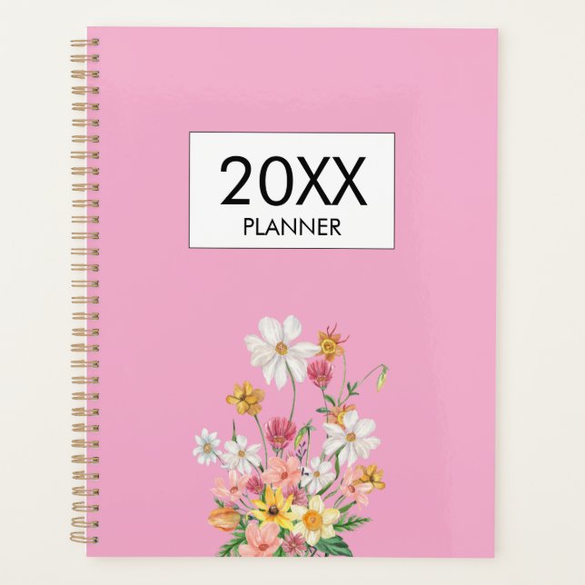 Agenda Wildflowers Pink Personalized (Frente)