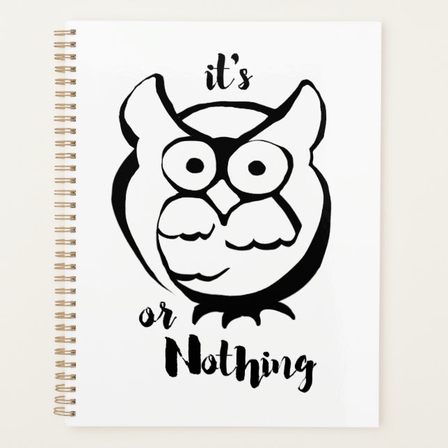 Agenda Wildly Punny — Owl or Nothing Minimalist Owl Art  (Frente)