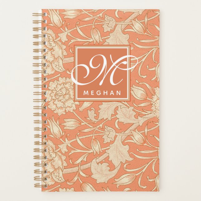 Agenda William Morris - Art Nouveau Wild Tulips Monograma (Frente)