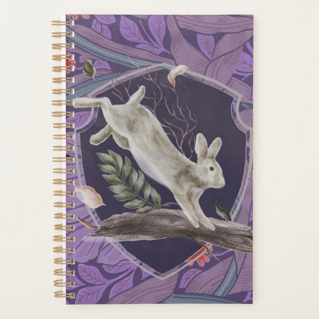Agenda William Morris Forest Rabbit Floral Art Nouveau (Frente)