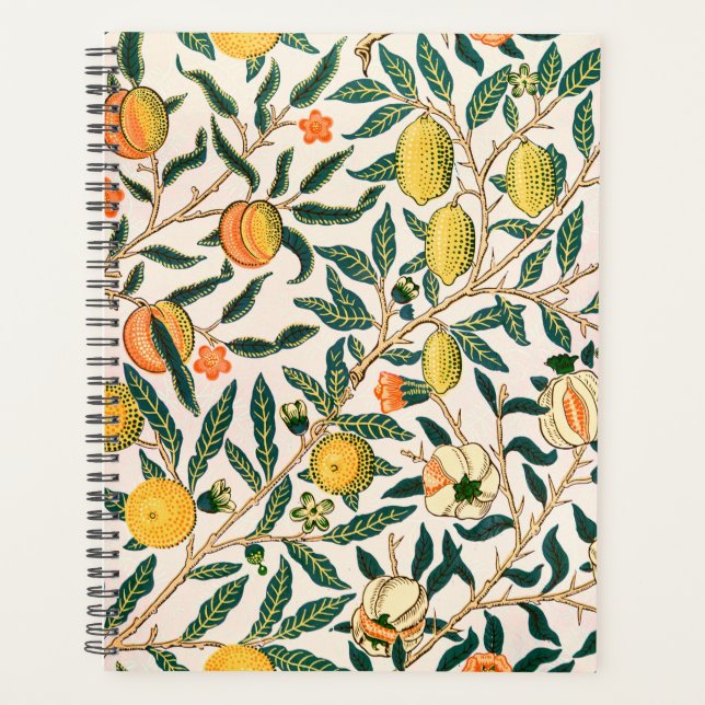Agenda William Morris Fruta Pomegranate White Ornament (Frente)