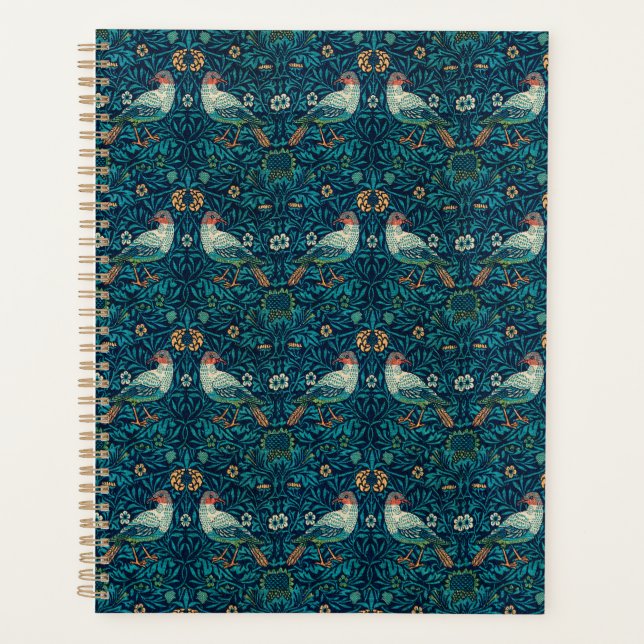 Agenda William Morris - Pássaros com padrão floral (Frente)