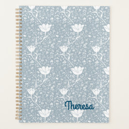 Agenda William Morris Tulips em Padrão Branco