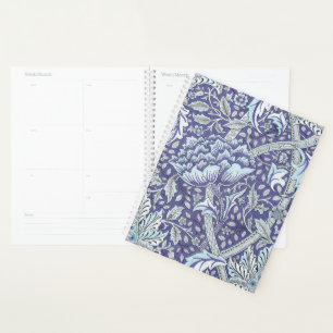 Agenda William Morris Windrush flores florais azuis