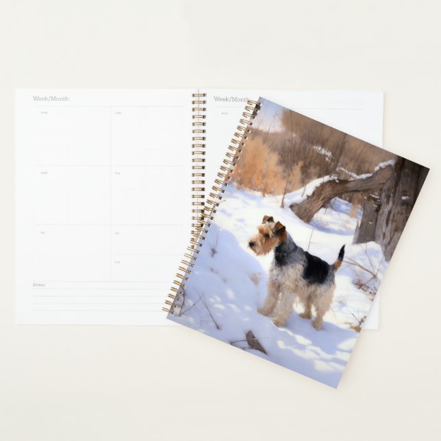 Agenda Wire Fox Terrier Deixe Nevar Natal  (Exibição)