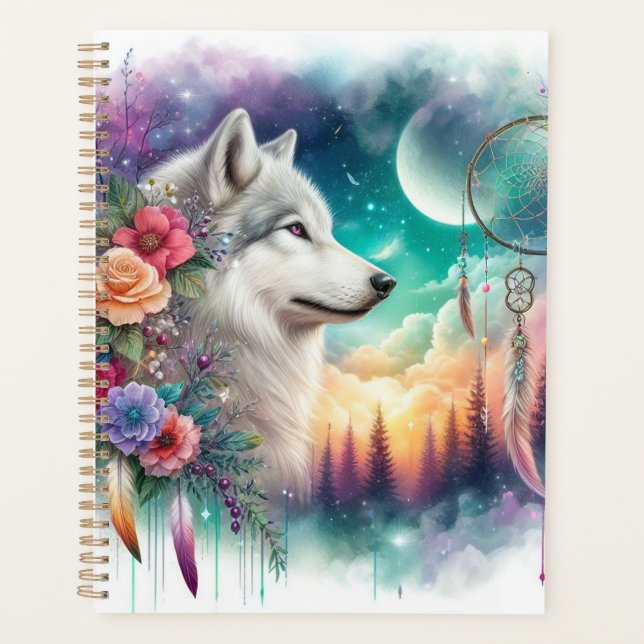Agenda Wolf do estilo bohemiano (Frente)