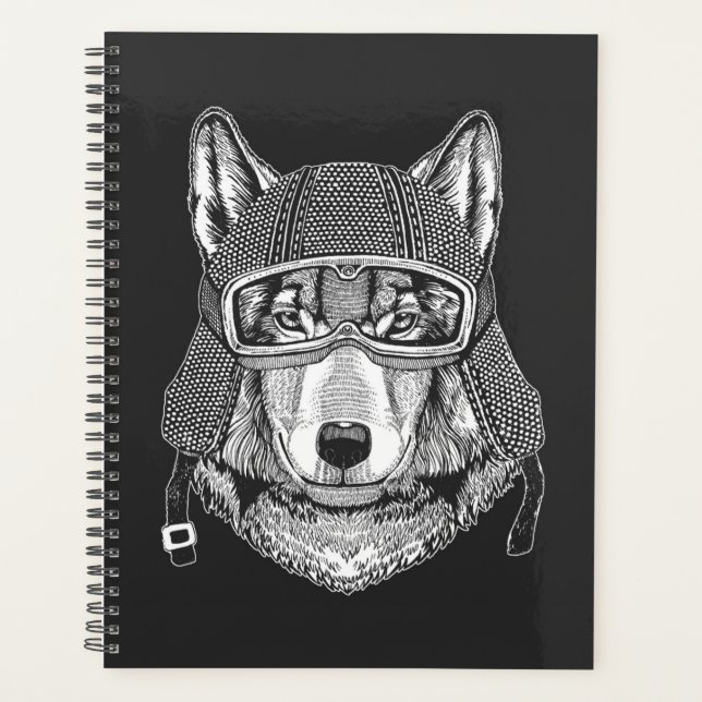 Agenda Wolf Dog Motorcycle Rider (Frente)
