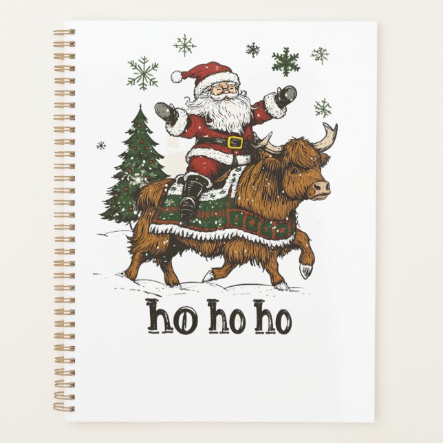 Agenda Womens Xmas Tree Lighting Santa Riding Highland Co (Frente)