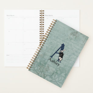 Agenda Wonderland White Rabbit - Letra A Personalizada