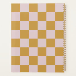 Agenda Xadrez Amarelo e Rosa