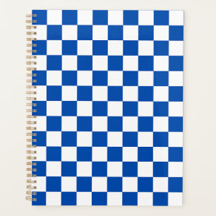 Agenda Xadrez azul cobalto clássico