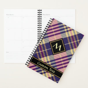 Agenda Xadrez azul, dourado e roxo