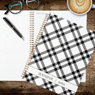 Agenda Xadrez de Búfalo Preto e Branco