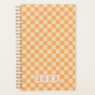 Agenda Xadrez Laranja Amarelo Retro 2026