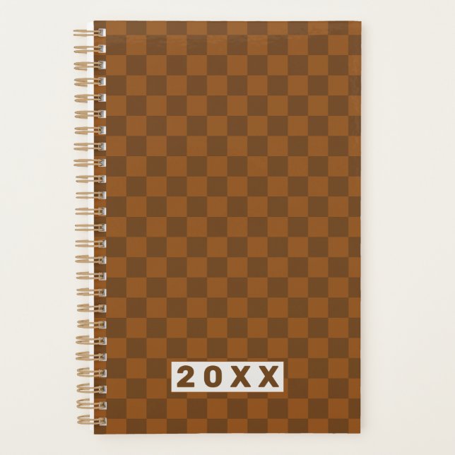Agenda Xadrez Marrom Retro (Frente)