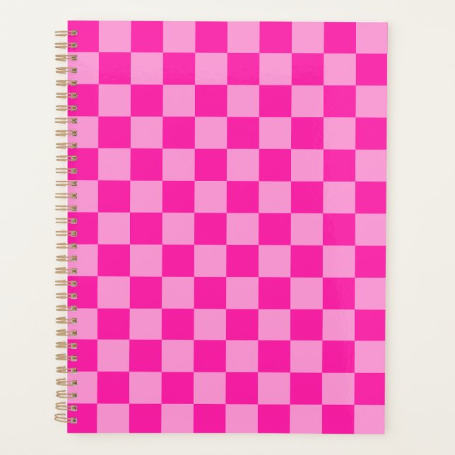 Agenda Xadrez Rosa Atraente (Frente)
