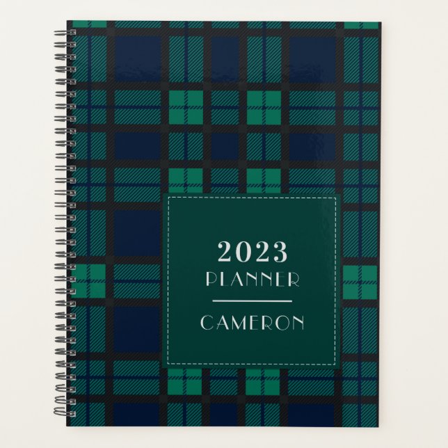 Agenda xadrez Rustic Tartan Clan Blackwatch Green 2023 (Frente)