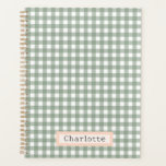 Agenda Xadrez Verde Sage Cute Personalizada<br><div class="desc">Xadrez Verde Sage Personalizada</div>