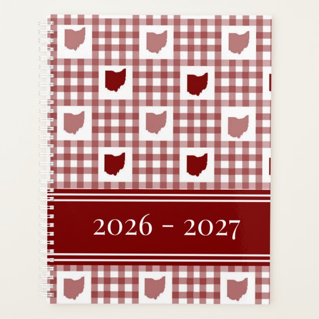 Agenda Xadrez Vermelho de Ohio (Frente)