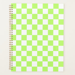Agenda Xadrez visual clássico em verde-limão